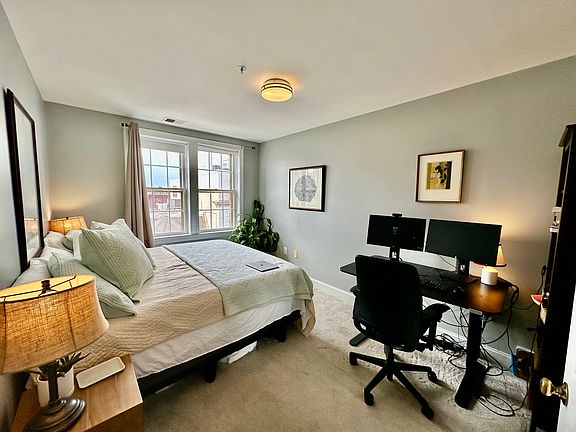 Quiet Airy Bedroom with Room for Home Office