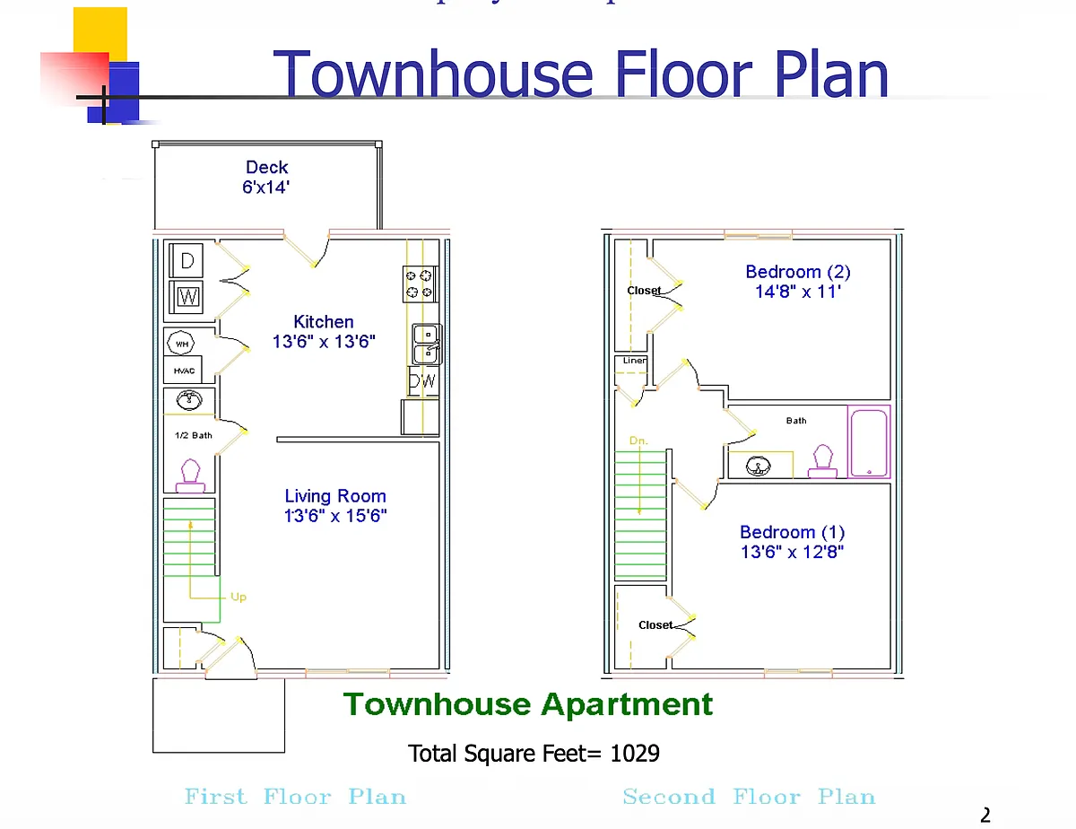 Floor plan 2 Bedroom Townhome