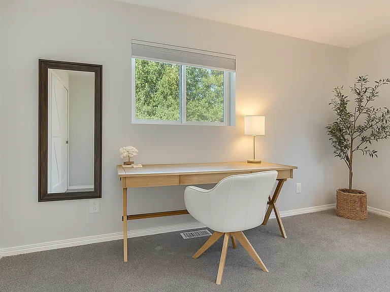 This airy, light-filled workspace is perfect for moments of focus and calm