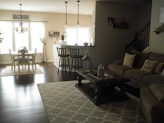 Main floor living room into dining room and kitchen