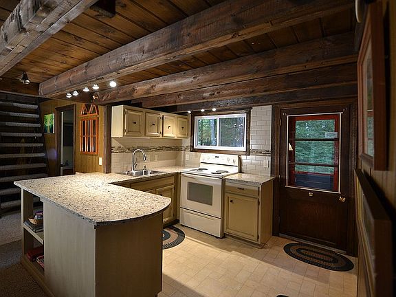 KITCHEN, LOFT STAIRS VISIBLE