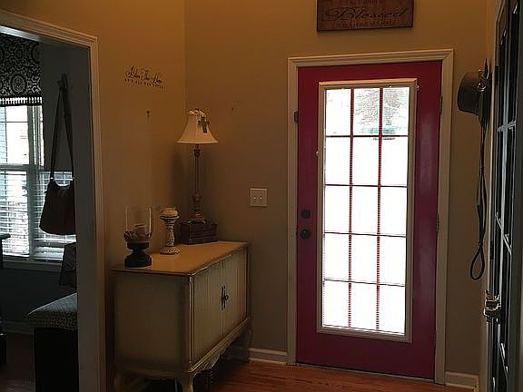 View of front door from hall