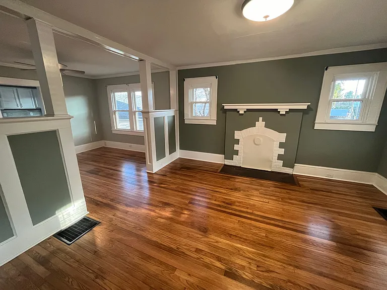 Empty living room view.