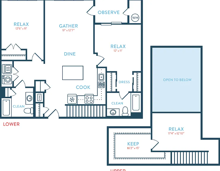 1415-1553 Waypointe B1 Loft Floorplan Diagram