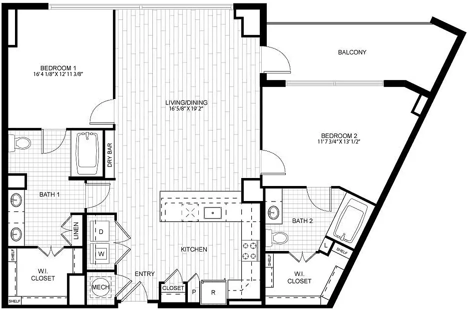 Floor plan 2 Bed/2 Bath-T_C04
