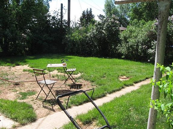fenced backyard