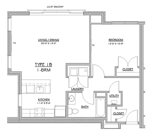 Floor plan 1B