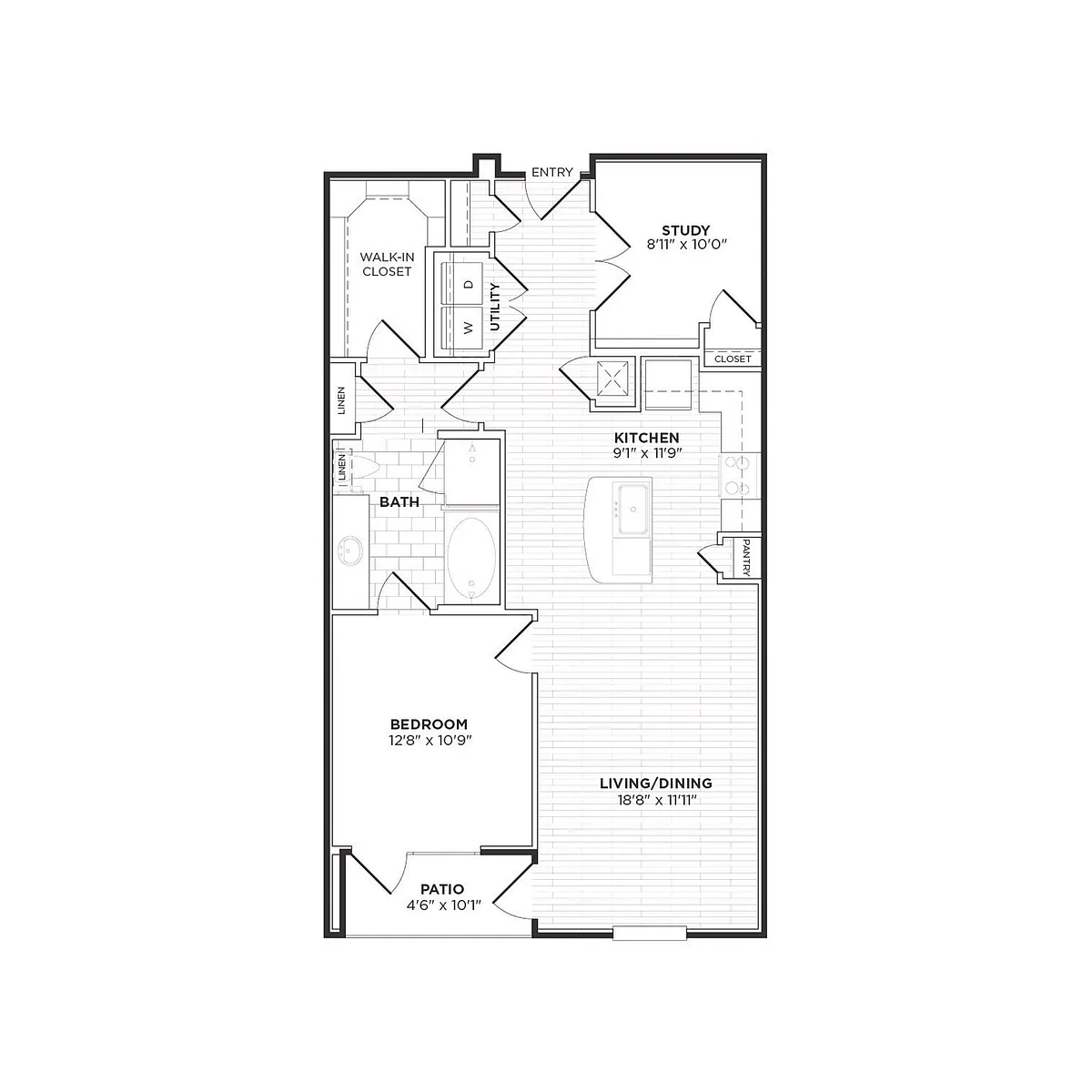 Floor plan A6 - One Bedroom