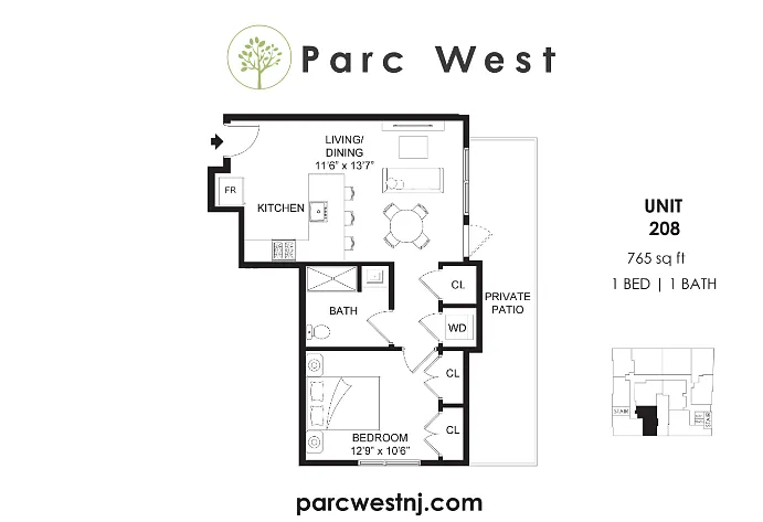 Floor plan One Bed - Line 07