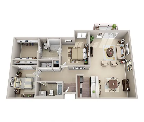 Floor plan 2X2 - E