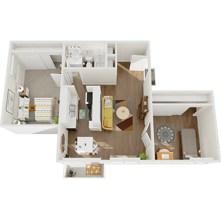 Floor plan 2 Bedroom 1 Bathroom