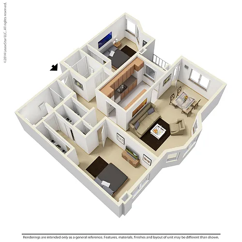Floor plan 2 Bedroom - B3