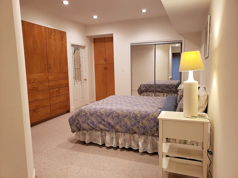 Master bedroom showing the large closets available in the room.