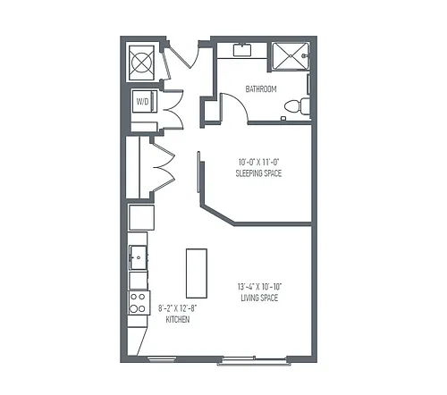 Floor plan A1 & A1b - Studio + Sleeper