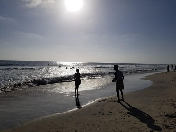 Beach at end of Carlsbad Village Drive.