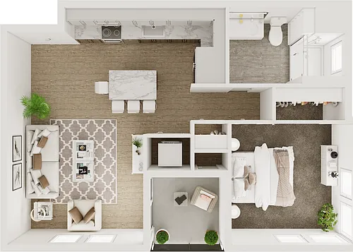 Floor plan 1BD, 1BTH A1