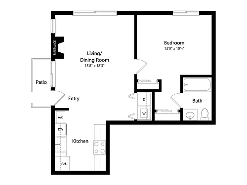 Floor plan Brook 1x1A