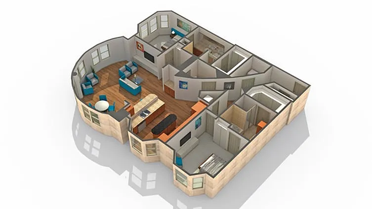 Floor plan 2 BR x 2.5 BA - B