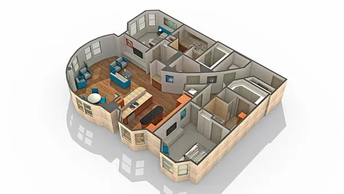 Floor plan 2 BR x 2.5 BA - B