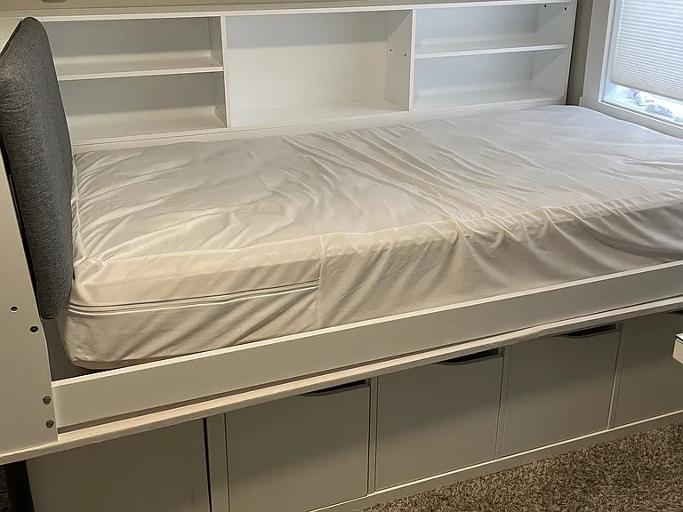 Small room bed.