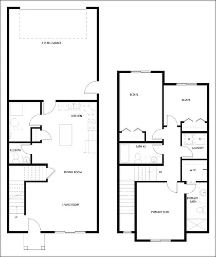 Floor plan 3 Bed / 2.5 Bath 1,677 sq. ft.