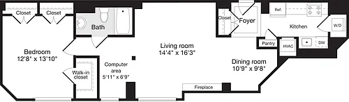 Floor plan 1 Bedroom X