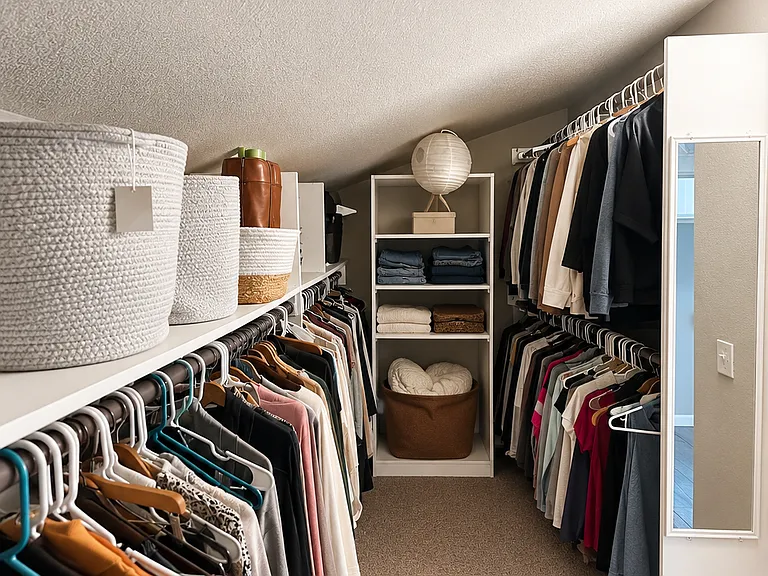 Custom large walk-in closet off of the 2nd primary bedroom/bathroom