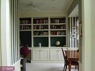 First Floor Library with Built Ins
