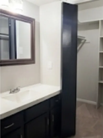 Vanity and walk-in closet