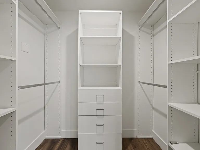 Walk-In Closet with Built-In Organizers