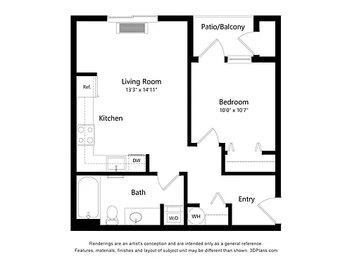 Floor plan 1X1 F