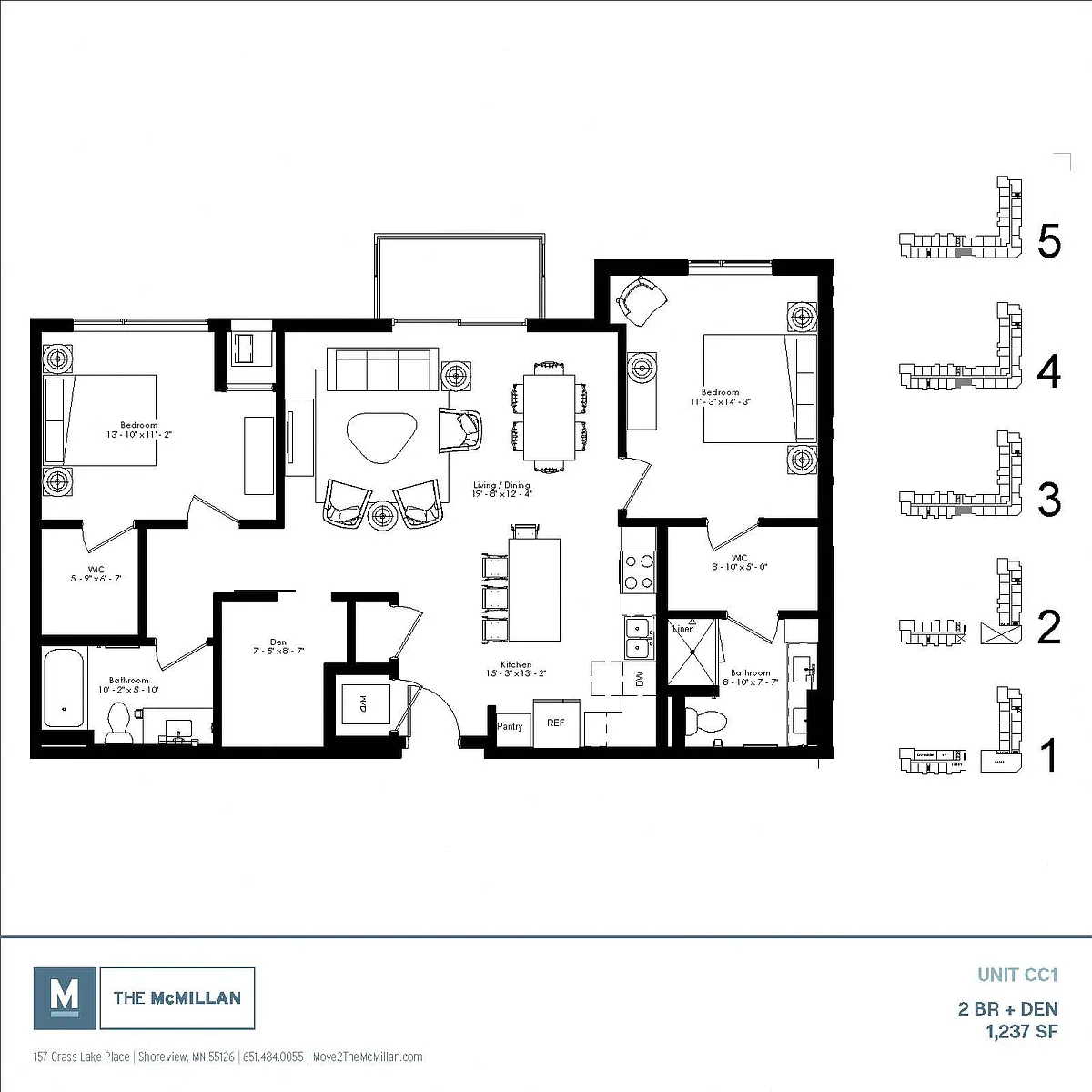 Floor plan CC1 + Den
