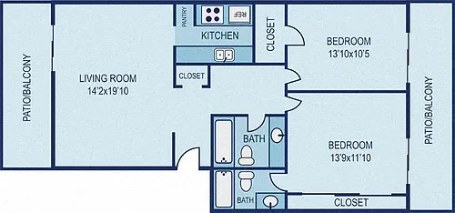 Floor plan B1 - Deluxe 2BR