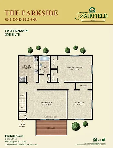 Floor plan The Parkside Two Bedroom Upper