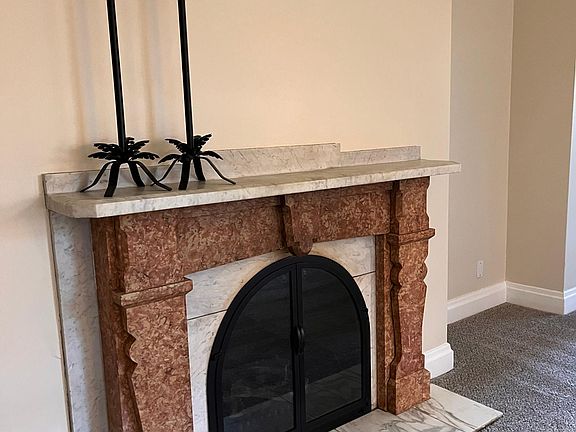 Marble Gas log fireplace