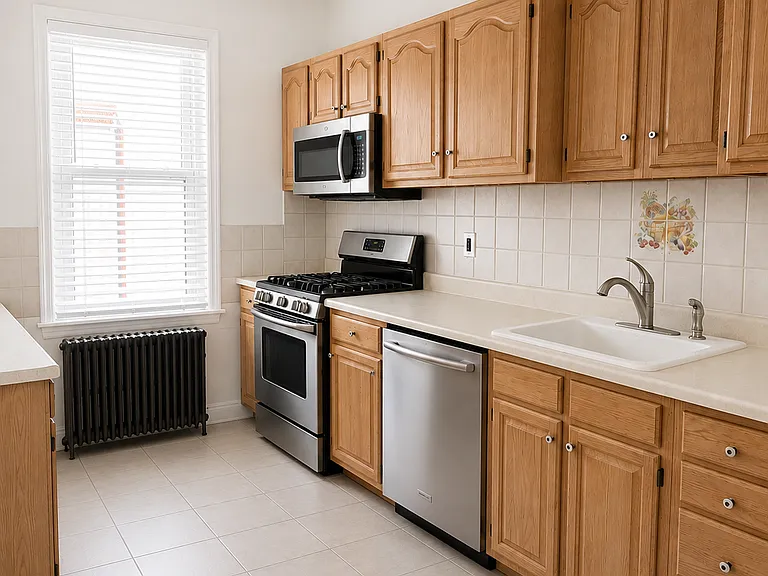 Kitchen is super clean and a new dishwasher was just installed as well as a new microwave above the stove.