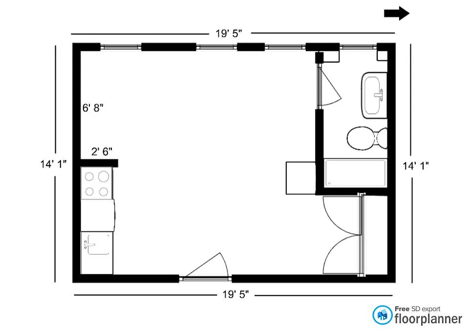 Floor plan Studio - Left