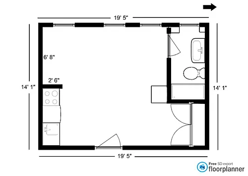Floor plan Studio - Left