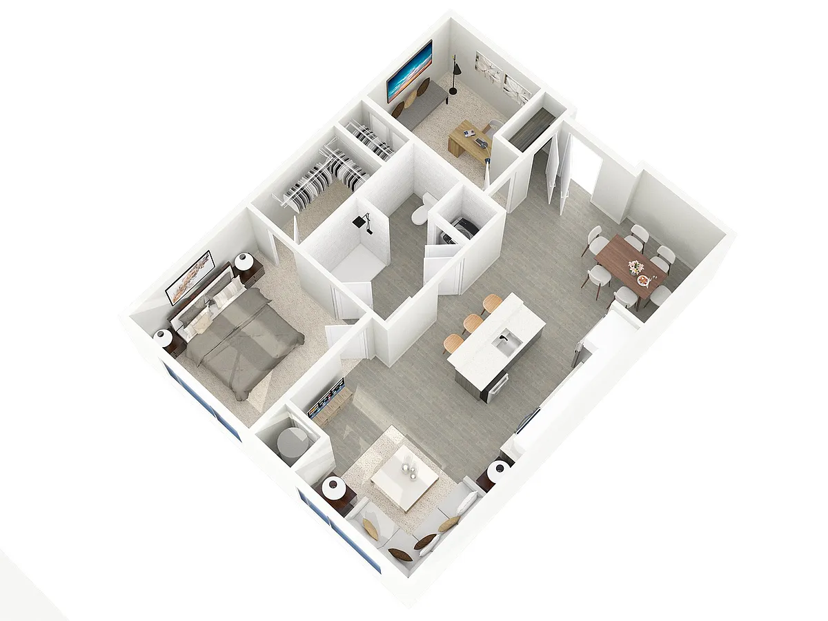 Floor plan One Bedroom Den