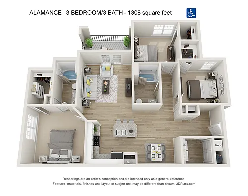 Floor plan 3 Bdrm 2 Bath