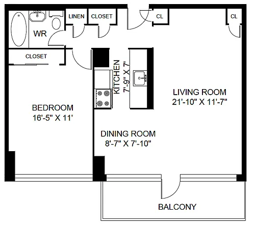 Floor plan 17 Lascelles Blvd 1 Bedroom