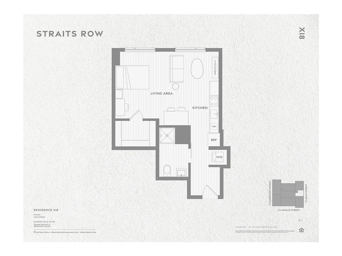 Floor plan T1 - Convertible Unit