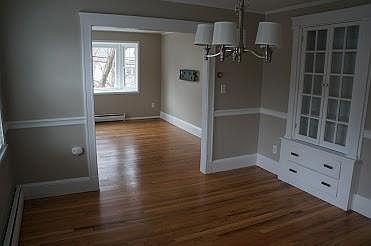 Dining Room and Living room view from back bedroom entrance