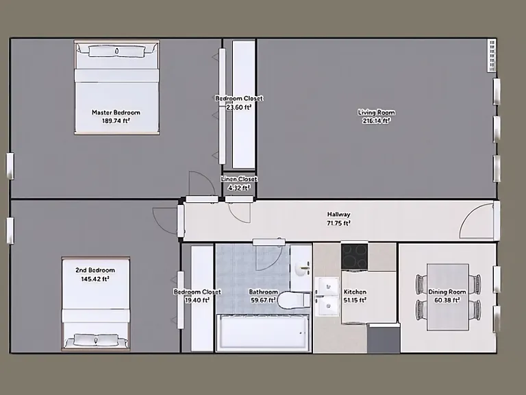 2 Bedroom layout