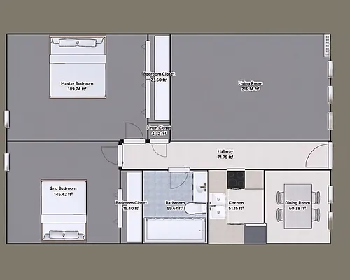 Floor plan 2 Bedroom