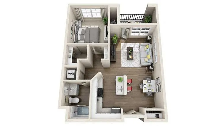 Floor plan 1 Bedroom + 1 Bath | Arrive I