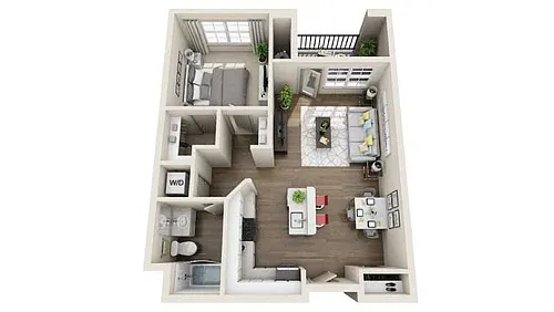 Floor plan 1 Bedroom + 1 Bath | Arrive I