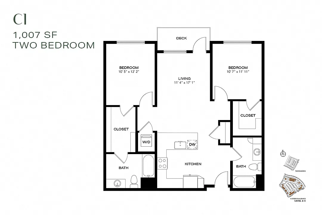 Floor plan Two Bedroom C1