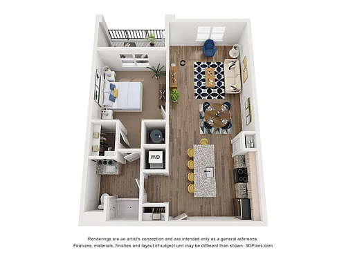 Floor plan One Bedroom/One Bathroom