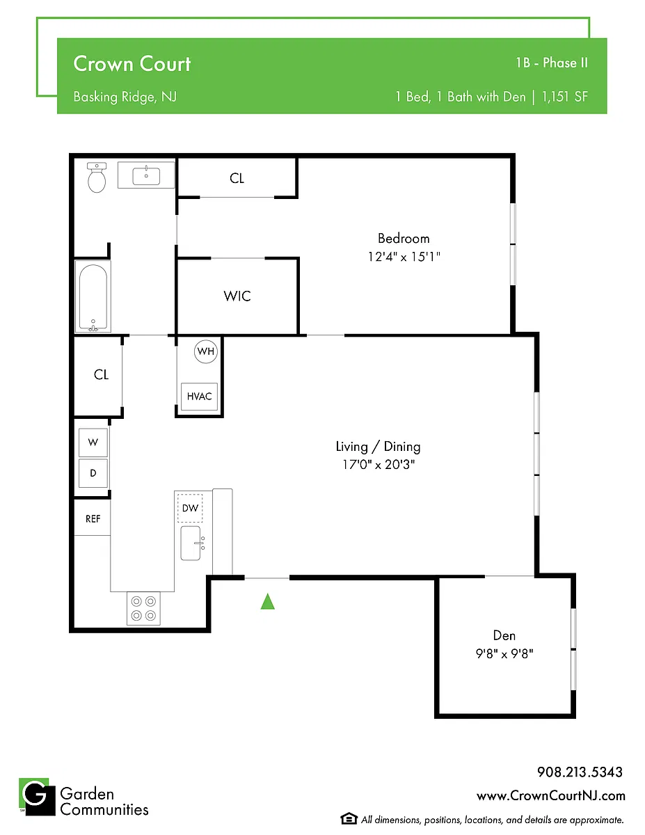 Floor plan $2.32/sq.ft. - 1B - Phase II